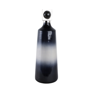 Vaso in vetro conico con coperchio in pietra e metallo per decorazioni floreali da soggiorno, pezzo d'accento. - Product Image 2