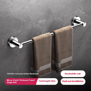 Estante de Baño de Acero de Una o Dos Niveles de Alta Calidad, Diseño Moderno, Montado en la Pared, para Uso en Hoteles y Apartamentos, Popular de Una Sola Capa, 70 cm - Product Image 5