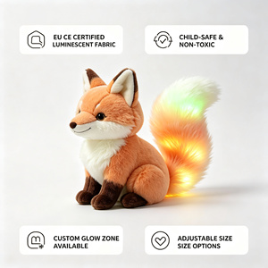 Peluche renard qui brille dans le noir, renard en peluche lumineux sans piles, vente en gros OEM, peluche douce personnalisée pour enfants, poupée en peluche pour dormir - Product Image 4