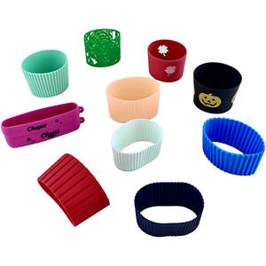 Manchon de <span class=keywords><strong>tasse</strong></span> en caoutchouc de silicone résistant à la chaleur 6.3-7.5 cm diamètre housse de protection pour bouteille en <span class=keywords><strong>verre</strong></span> tasses à café et à thé et soucoupes - Product Image 2