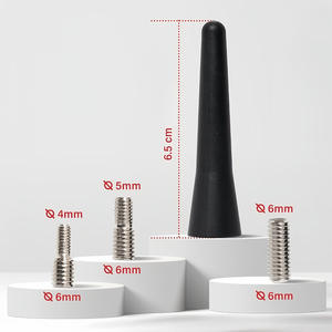 <span class=keywords><strong>Antenne</strong></span> de voiture courte en plastique noir ATWE QC-065, mini, 6,5 cm, universelle, montage sur toit avec <span class=keywords><strong>adaptateur</strong></span> fileté M4-M6 pour radio FM/AM - Product Image 3