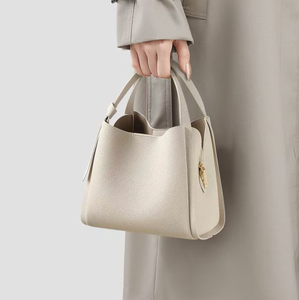 Textured PU Bucket Bag Women's Shoulder <b>Handbag</b> Zipper Crossbody Purse <b>Medium</b> Capacity for Daily Travel - Product Image 1