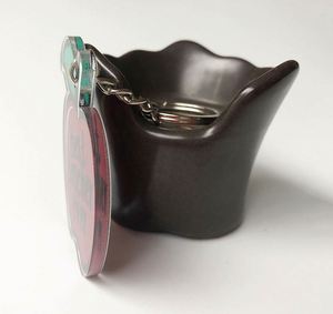 Llavero de acrílico de gran venta, encantador y dulce regalo para el Día del Maestro con patrón de gato de peluche, llavero especial de manzana para profesores - Product Image 6