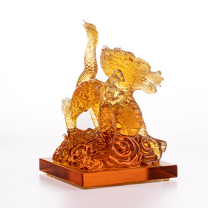 Vente en gros de statues en cristal de bon augure <span class=keywords><strong>Chi</strong></span> Lin en métal poli Liuli cadeaux de mariage artisanaux avec thème de mascotte gravé pour Noël - Product Image 5