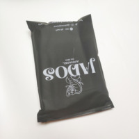 Sac en plastique noir Logo personnalisé sac à fermeture éclair givré noir poly pour l'emballage des vêtements