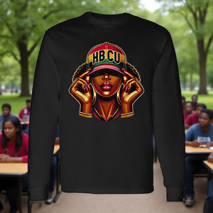 T-shirt à manches longues Hbcu, design du mois de la histoire des Noirs, thème éducatif - Product Image 3