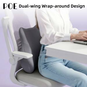 Cuscino Lombare Ergonomico in Memory Foam con Rivestimento in Seta di Latte <span class=keywords><strong>per</strong></span> Ufficio - Antistatico, Antiacaro, Rimovibile e Lavabile, Allevia il Dolore - Product Image 2