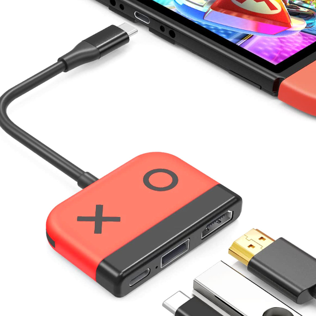 Portable Switch TV Dock Station for Nintendo Switch Charging Type-C to USB 3.0 PD Ports Conversion Docking Station