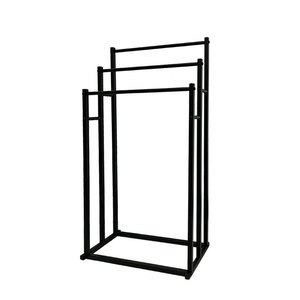 Phụ kiện phòng tắm Kim Loại 3 Lớp lưu trữ giá khách sạn miễn phí đứng <span class=keywords><strong>Rack</strong></span> khăn đen - Product Image 1