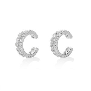 Mode boucle d'oreille pavoi 14k or plaqué cubique zircone bijoux hoop manchette boucles d'oreilles - Product Image 6