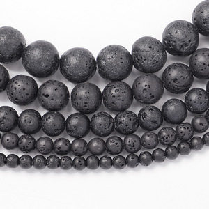 Perline Rotonde in Pietra Vulcanica Naturale, Perle Sciolte in Roccia Lavica Porosa per Creazione di Gioielli Fai-da-Te, Vendita all'Ingrosso - Product Image 2