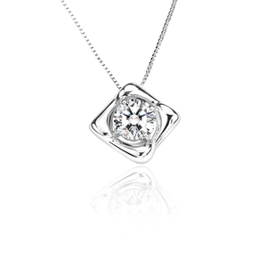 ファッションジュエリー18Kホワイトゴールドペンダントセット1カラットルーズモアッサナイト - Product Image 1