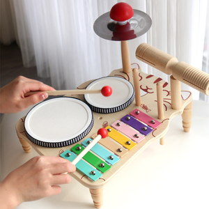 Tambour éducatif multifonctionnel pour bébés CE CPC Instruments de <span class=keywords><strong>musique</strong></span> en bois Jouets musicaux pour bébés Montessori - Product Image 1