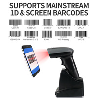 Xincode Supermarché 1D Lecteur de codes à barres Scanner de codes à barres sans fil portable Pistolet de numérisation CCD Scanner de codes à barres USB 2.4G avec base
