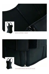 Fajas en gros pour silhouettes généreuses, Corset débardeur à fermeture éclair frontale et laçage, avec soutien multi-baleines, serre-taille amincissant, Fajase Colombianas - Product Image 6