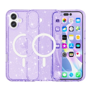 เคสโทรศัพท์มือถือแบบใสกันกระแทก รุ่นใหม่ล่าสุด ประดับกลิตเตอร์ แม่เหล็กในตัว สำหรับ iPhone 16 Pro Max 16 Plus - Product Image 4