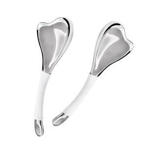 Crioterapia en forma de corazón Cuchara facial de hielo Herramienta de masaje de enfriamiento de acero inoxidable Globos de hielo para tensar la piel - Product Image 5