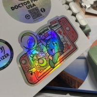 Autocollants holographiques personnalisés, impression irisée, effet laser arc-en-ciel, autocollant en vinyle découpé pour logo d'entreprise, pot cosmétique