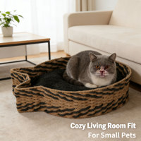 Paniers de rangement tressés en jacinthe d'eau pour organiser les jouets pour animaux de compagnie, paniers organisateurs en forme de chat, paniers tissés à la main de qualité supérieure en forme de poisson