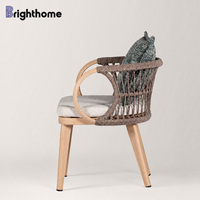 Nouvelle conception de table et chaises d'extérieur en aluminium pour hôtel, mobilier de terrasse, ensemble de sièges de jardin en corde pour projets