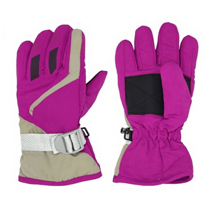 Guantes de esquí y snowboard con diseño vibrante, ribete angular en la parte posterior, correa tejida, hebilla deslizante y puño extendido para deportes de invierno. - Product Image 2