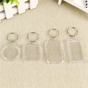 Cá Nhân Trái Tim Hình Chữ Nhật Hình Tròn Trong Suốt Acrylic Chèn Ảnh Keychain Trống Tự Làm Hình Ảnh Hình Ảnh Khung Móc Chìa Khóa - Product Image 1