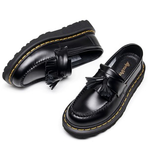 Mocassins à semelle épaisse et coupe basse avec 3 trous, style britannique classique, décontractés et polyvalents, adaptés aux étudiants, rehaussant la taille - Product Image 2