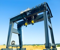 Grue portique mobile certifiée CE de 25 tonnes, à roues, légère, pour atelier, manutention flexible de marchandises en vrac, sans rail, à moteur et engrenages