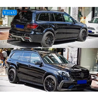 Kit carrosserie YIKU de haute qualité pour Mercedes-Benz GLS W166, style B, lèvre avant, diffuseur arrière, sourcils de roue, semi-carbone noir
