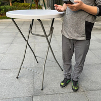 Haute qualité extérieur Dia 80 cm rond en plastique Highboy Party Table pliante Cocktail