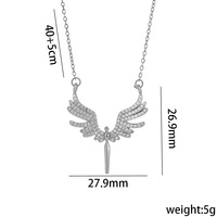 Collar con Colgante de Alas de Ángel al por Mayor, Acero Inoxidable, Diamantes, Chapado en Oro de 18K, Zirconia, Joyería de Moda para Mujer