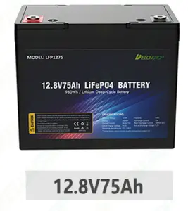 충전식 리튬 이온 배터리 Lifepo4 배터리 12V 75Ah (프리즘 셀 4S1P 및 BMS 포함)
