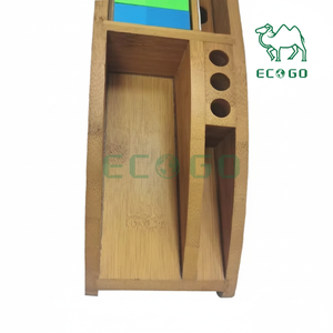 Organizador de escritorio multifuncional de almacenamiento de mesa de bambú de oficina moderna con forma irregular pequeña - Product Image 1