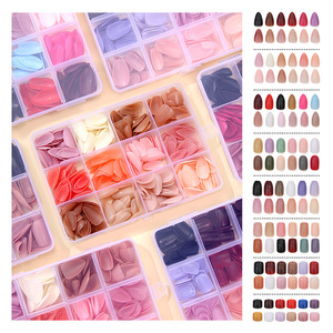 Caja de 360 Uñas Postizas Acrílicas de Color Puro, Cortas, Redondas y Cuadradas, de Colores Mezclados, Listas para Usar, Uñas Postizas a Presión, Venta al por Mayor - Product Image 6