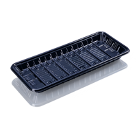 Barquette alimentaire jetable en PET pour produits frais, présentoir de supermarché, barquette rectangulaire ouverte, qualité alimentaire, vente en gros, personnalisable