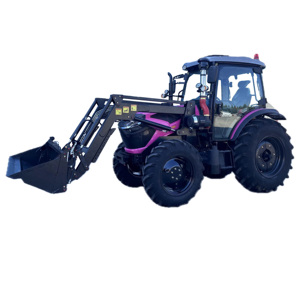 Thiết bị nhập khẩu giá rẻ giá nhỏ gọn 4x4 4WD nuôi máy kéo 12 + 12 đưa đón Shift AC cabin kết thúc trước loader 100HP bánh xe máy kéo - Product Image 4