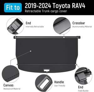 Cubierta de Carga Retráctil para <span class=keywords><strong>Maletero</strong></span> con Textura de Lona para <span class=keywords><strong>Toyota</strong></span> <span class=keywords><strong>RAV4</strong></span> <span class=keywords><strong>2019</strong></span> a 2024, Protector de Privacidad para Equipaje - Product Image 2