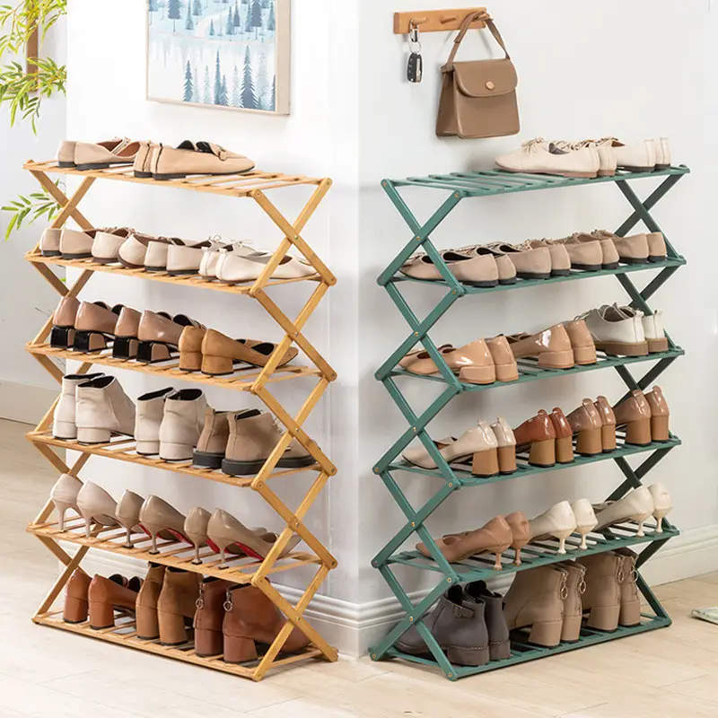 5 katmanlı ayakkabı rafı katlanabilir bambu ayakkabı depolama organizatör çok fonksiyonlu ev ücretsiz kurulum ayakkabı rafı