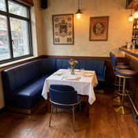 Ensemble de canapés en cuir bleu de haute qualité pour restaurants à thème haut de gamme