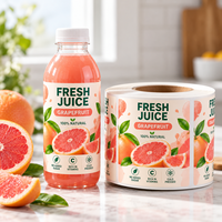 Étiquettes personnalisées pour bouteilles de boissons, autocollants imperméables pour jus, rouleau d'étiquettes adhésives pour emballages de boissons aux fruits