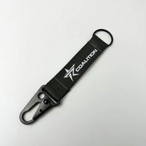 Custom Logo Motorcycle Keychain <b>Lanyard</b> Woven Tag Nylon <b>Polyester</b> Keyring Fabric <b>Lanyard</b> Promotional Carabiners & Keychains - Product Image 6