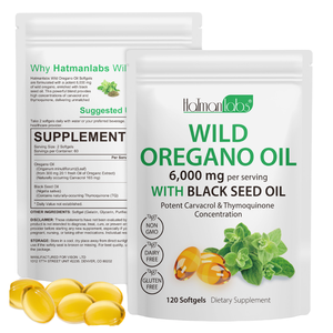 แฮทแมนแล็บส์ อาหารเสริมซอฟต์เจลธรรมชาติ 6000 มก. สารสกัดน้ำมันออริกาโนออร์แกนิก น้ำมันเมล็ดดำ ซอฟต์แคปซูล เสริมภูมิคุ้มกัน สำหรับผู้ใหญ่ 120 แคปซูล - Product Image 1