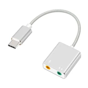 Carte son USB externe Type-C vers casque Adaptateur audio USB stéréo 3D Nouvelle carte son gratuite pour Mac OS X Windows