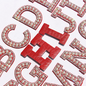 Vente chaude Strass Patch Repassage <span class=keywords><strong>Perle</strong></span> Adhésif Strass Lettre Vêtements Accessoires - Product Image 6