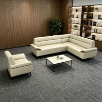 Ensemble de canapés sectionnels modernes et confortables en cuir PU avec éponge haute densité pour salles d'attente commerciales, hôtels et bureaux à domicile