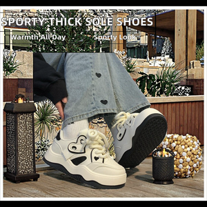 Zapatillas deportivas casuales de mujer 2026 con suela gruesa, multifuncionales, de fondo plano, con cierre de cordones y forro polar, estilo chunky. - Product Image 2