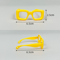 Lunettes carrées colorées de 6,5 cm de large pour poupées Labubu en vinyle, accessoires en peluche, lunettes de soleil, décoration DIY pour poupées en coton de 10 cm