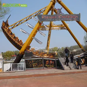 40 asientos moderno barato al aire libre parque temático equipo atraer adultos Luna Park paseos fibra de vidrio Barco Pirata paseo para sal