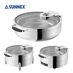 Sunnex Élégant Rond 36CM Réchaud 304 Acier Inoxydable Hôtel Buffet Chauffe-Plats 6.8L Service Alimentaire Buffetware - Product Image 2