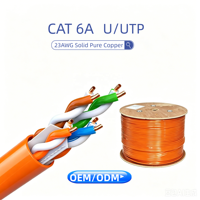 Cable de Red UTP Cat6a para Interiores, 4 Pares, 10 Gbps, para Centro de Datos, Sala de Servidores, Cable Ethernet LAN 23AWG para Red Ethernet de 10G
